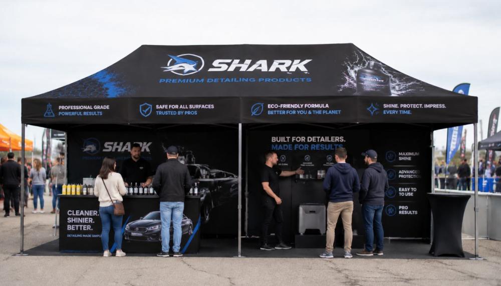 10x20 canopy tent showing a spacious product demonstration
