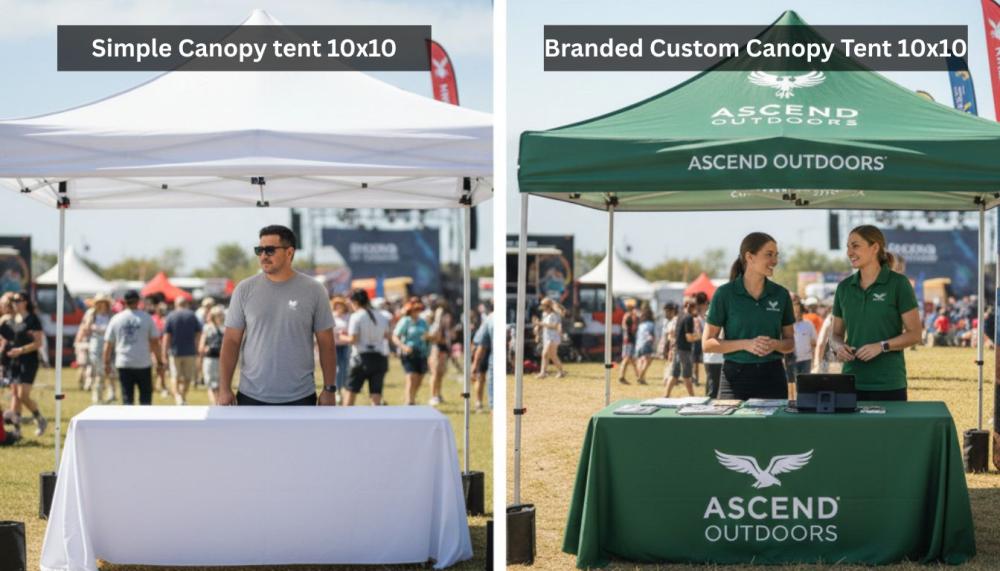 Custom Canopy Tent 10x10 branded outdoor event setup by Sign Shark