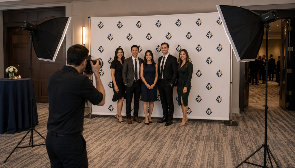 Professional lighting and photography setup