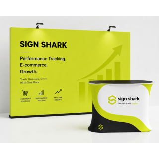 Straight Tension Fabric Display with Podium