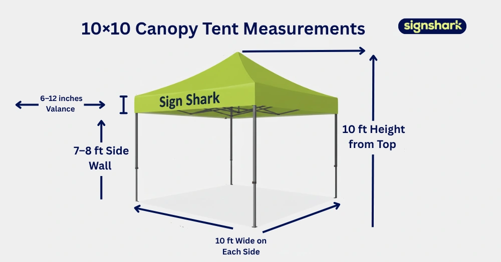 10×10 Canopy Tent Measurements
